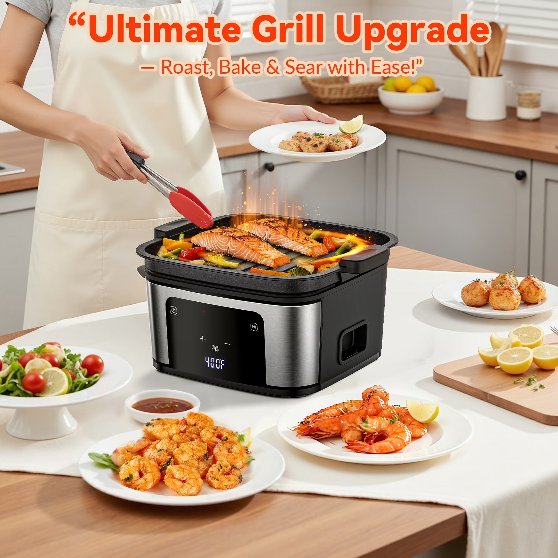 Air Fryer, 7.5QT Air Fryer Oven Oilless Cooker, 10-In-1 Hot Air Fryers with Digital LED Touch Screen, 10 Preset Cookings, Dishwasher-Safe Basket, Including Air Fryer Paper Liners 100PCS