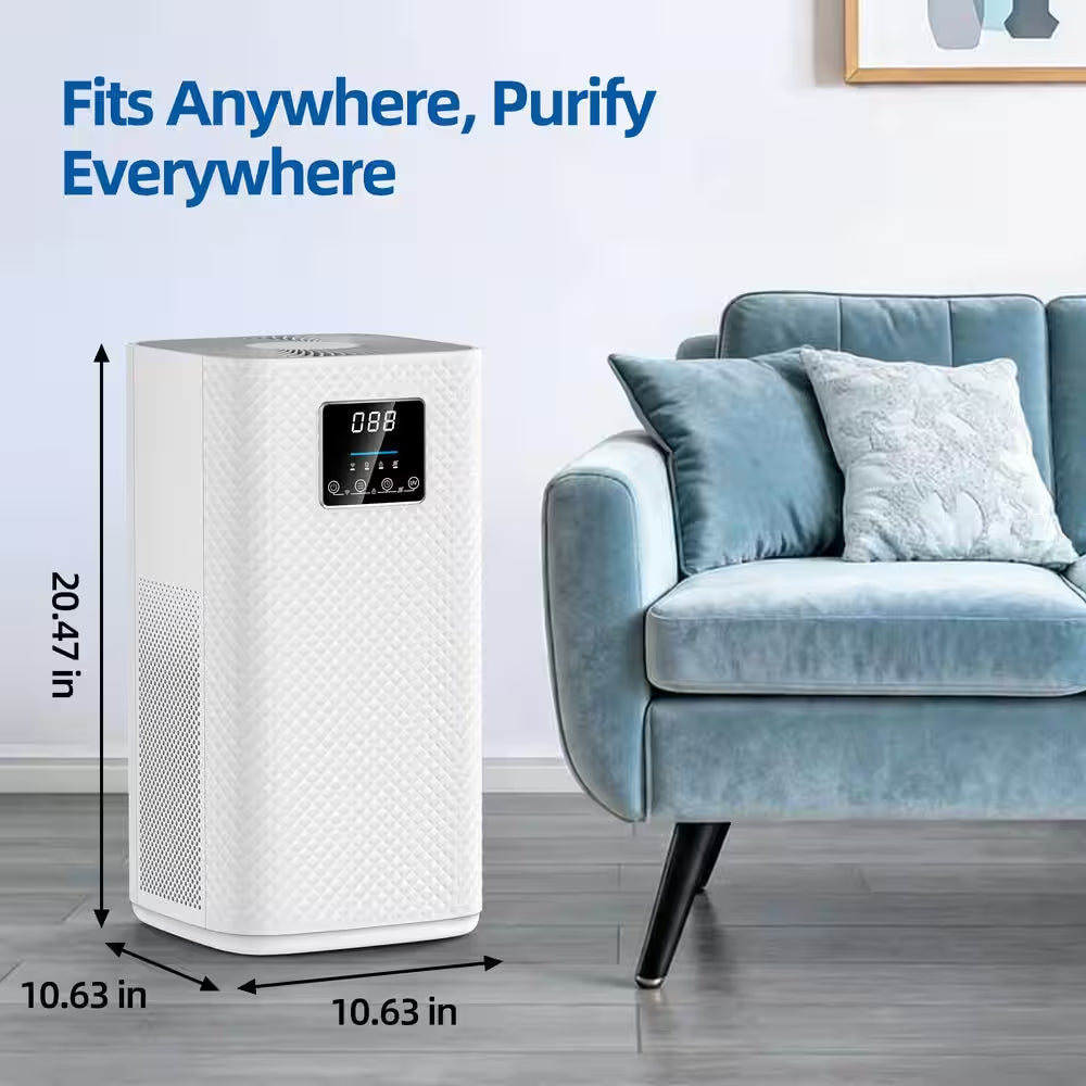 2,950 Sq. Ft. H13 True HEPA Room Air Purifier-Wi-Fi Control, Variable Speed-Auto Mode, Negative Ion, 20 Db Quiet (White)