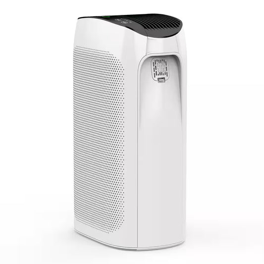 495 Sq. Ft. 3-Speed HEPA - True Portable Console Air Purifier in Whites,With Timer and Ultra-Quiet Sleep Mode