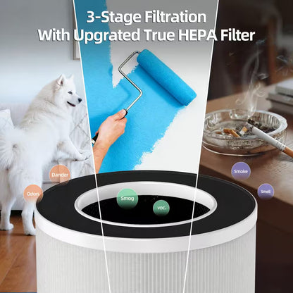 2,950 Sq. Ft. H13 True HEPA Room Air Purifier-Wi-Fi Control, Variable Speed-Auto Mode, Negative Ion, 20 Db Quiet (White)