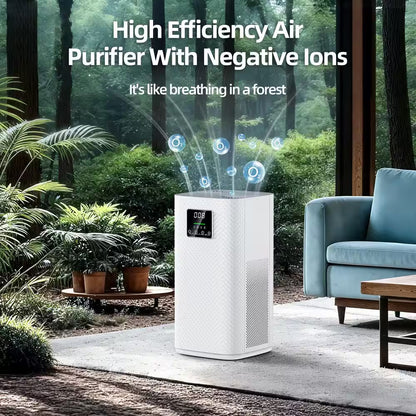 2,950 Sq. Ft. H13 True HEPA Room Air Purifier-Wi-Fi Control, Variable Speed-Auto Mode, Negative Ion, 20 Db Quiet (White)